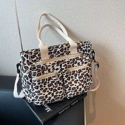 Leopard print tote bag met rits voor dames – Kalira