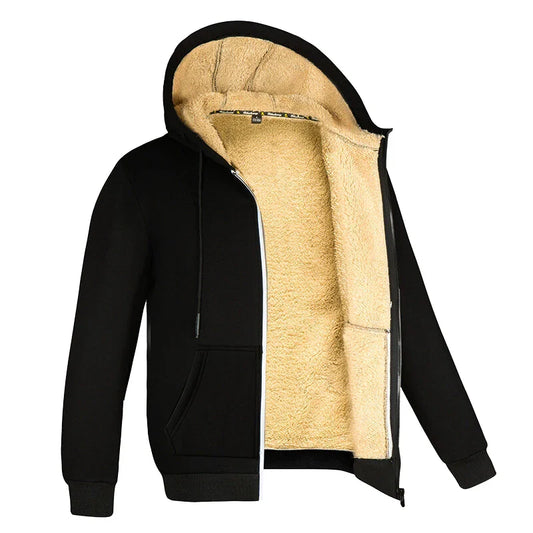 Heren hoodie met lamswol en ritssluiting – Nolan