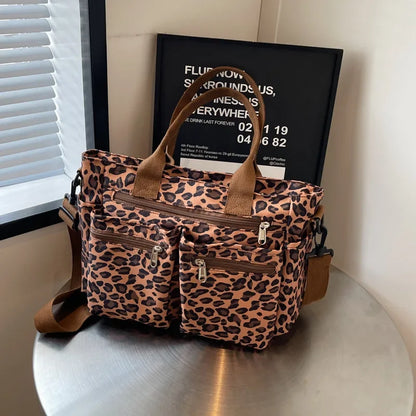Leopard print tote bag met rits voor dames – Kalira