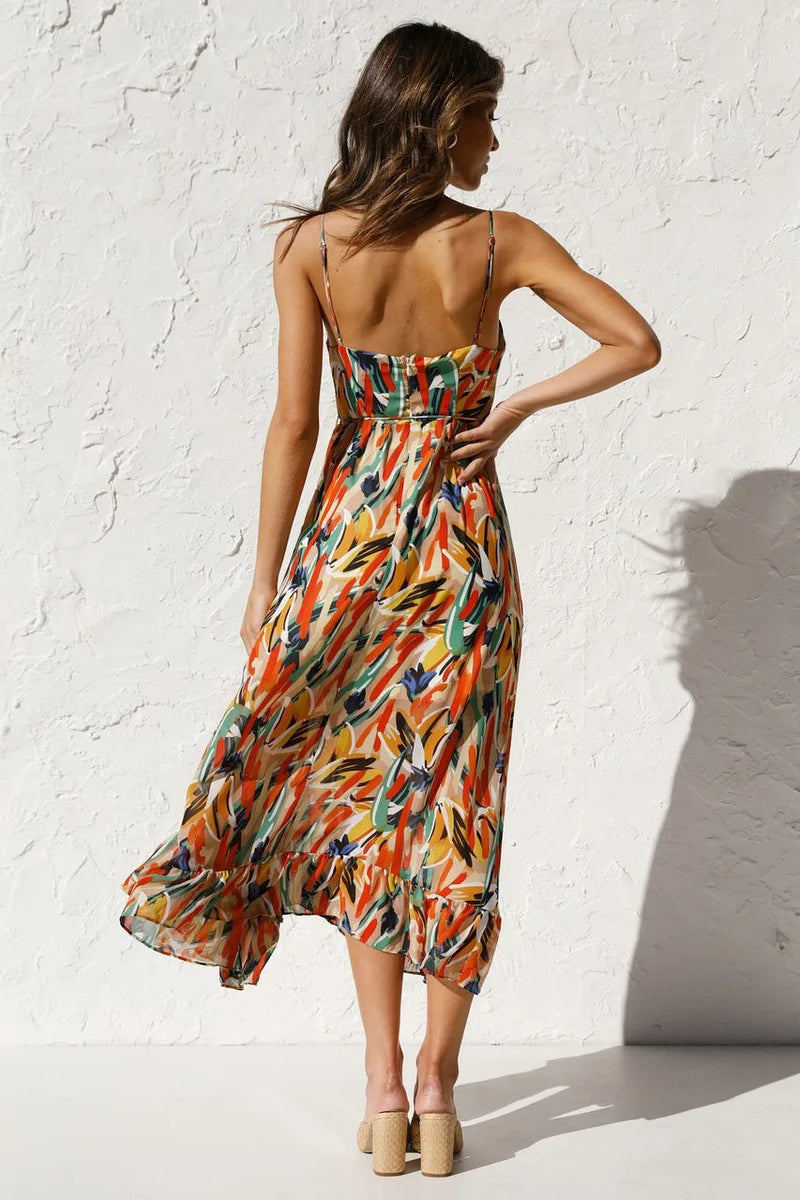Dames Gedrukte Zomerjurk Comfort Ademend Elegant – Liora