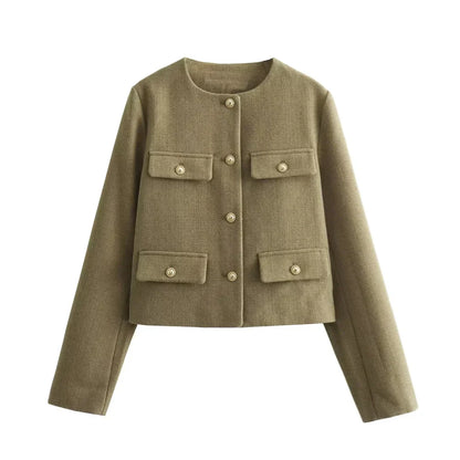 Elegante dames blazer met metalen knopen – Sophia