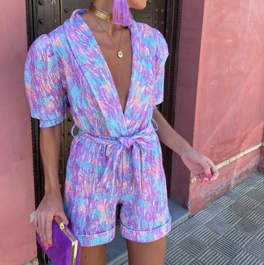 Dames jumpsuit met tailleband en luchtige pasvorm – Mirella
