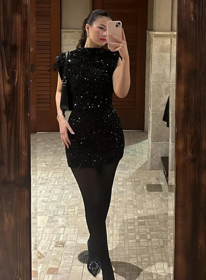 Sequin avondjurk met aansluitende pasvorm – Luna