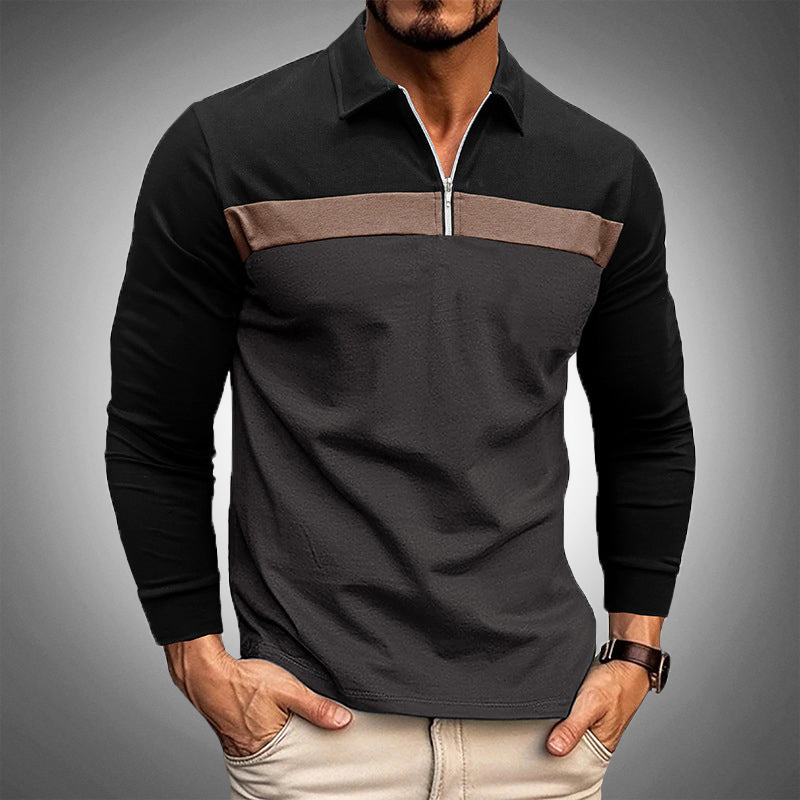 Polo Shirt Lange Mouwen Colorblock Heren – Jesse