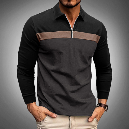 Polo Shirt Lange Mouwen Colorblock Heren – Jesse