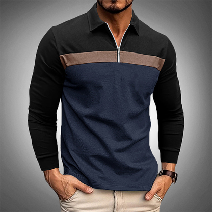 Polo Shirt Lange Mouwen Colorblock Heren – Jesse