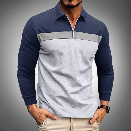 Polo Shirt Lange Mouwen Colorblock Heren – Jesse