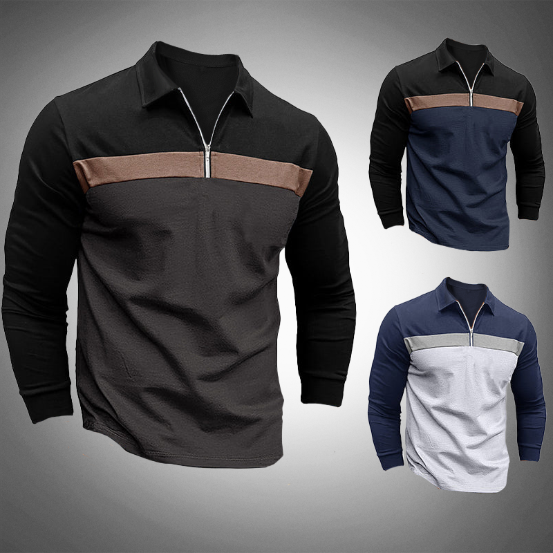 Polo Shirt Lange Mouwen Colorblock Heren – Jesse