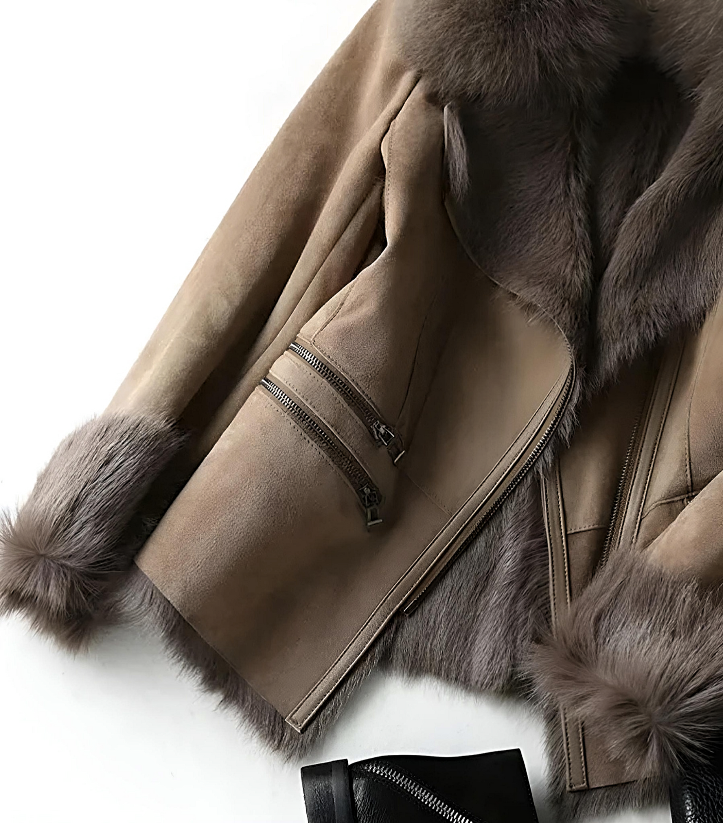 Elegant suède damesjasje met luxe uitstraling – Isabella