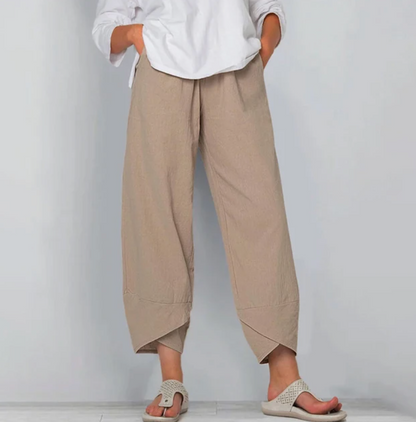 Lichte katoenen damesbroek met elastische taille – Oceane