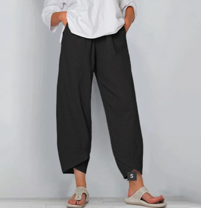 Lichte katoenen damesbroek met elastische taille – Oceane
