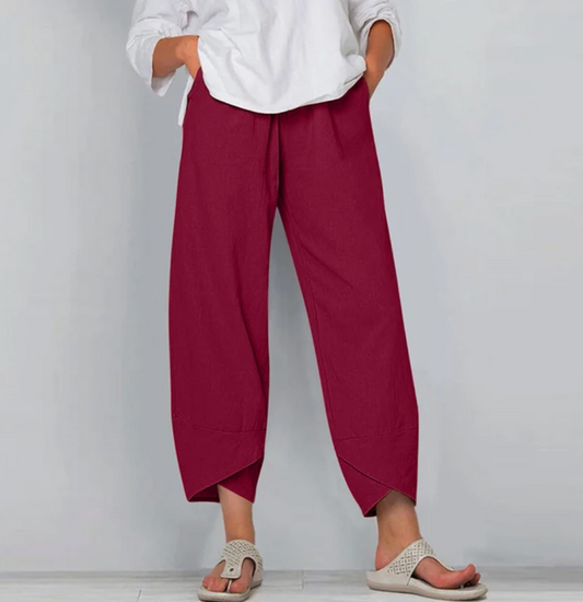 Lichte katoenen damesbroek met elastische taille – Oceane