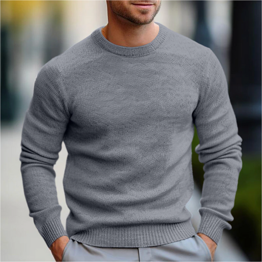 Casual heren sweater met ronde hals en comfortabele pasvorm – Lars