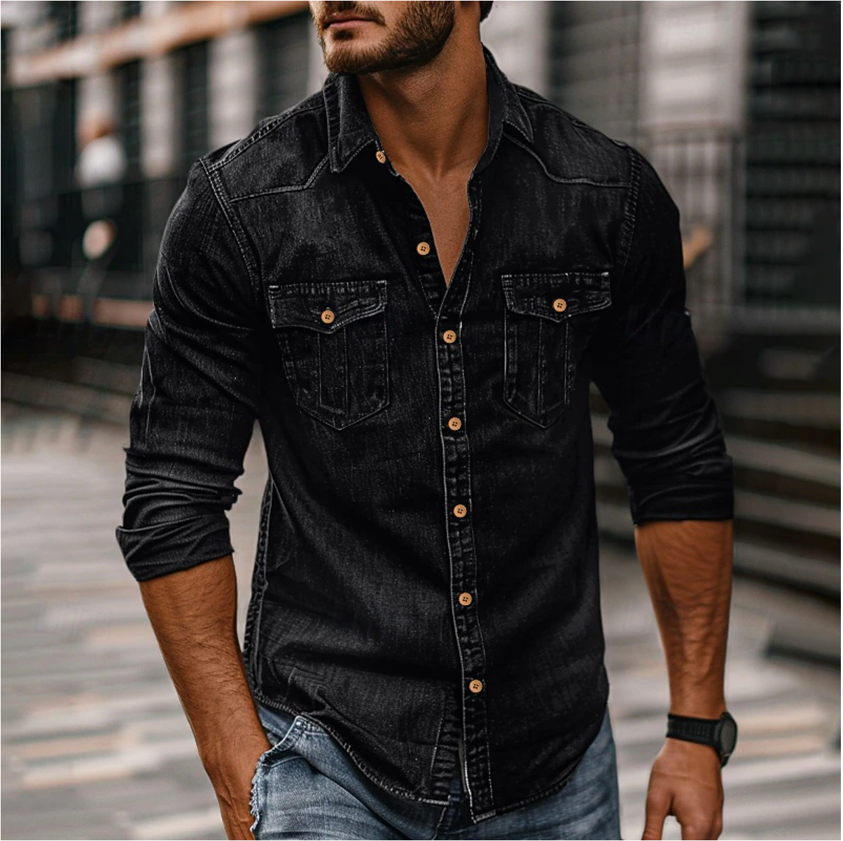 Denim overhemd voor heren – Lars