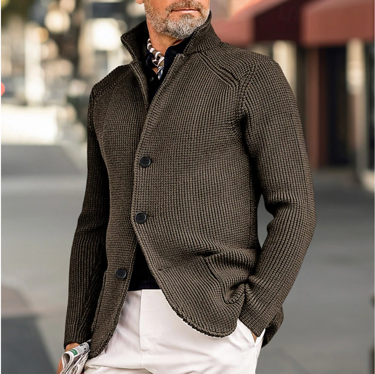 Gebreide cardigan met knopen voor heren – Andrew