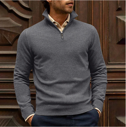 Heren zip-up sweater met comfortabele pasvorm – Lars