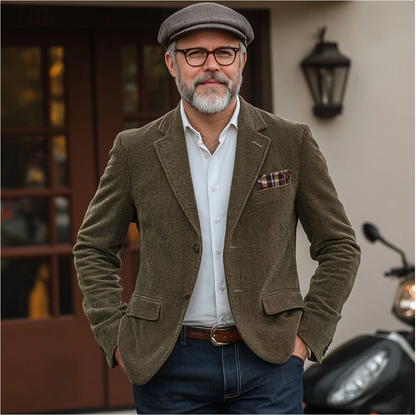 Corduroy Herenblazer Groen – Stijlvolle Look voor Jan