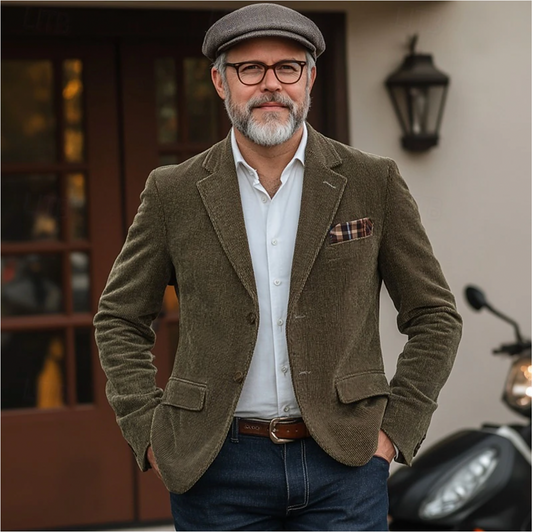 Corduroy Herenblazer Groen – Stijlvolle Look voor Jan