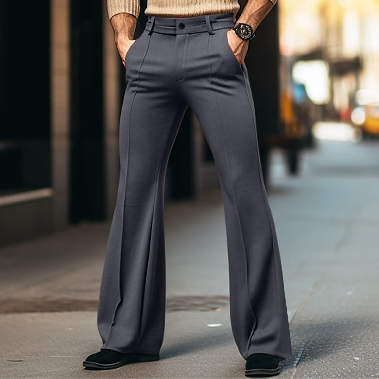 Heren Tailored Wijde Pantalons – Liam