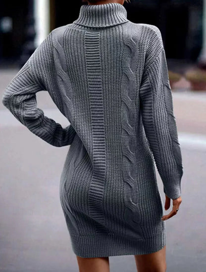 Gebreide sweaterjurk warm stijlvol met col – Evelien