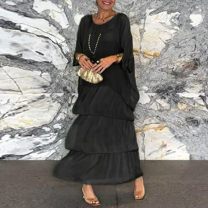 Luchtige Gelaagde Chiffon Jurk voor Elegante Stijl – Venisa
