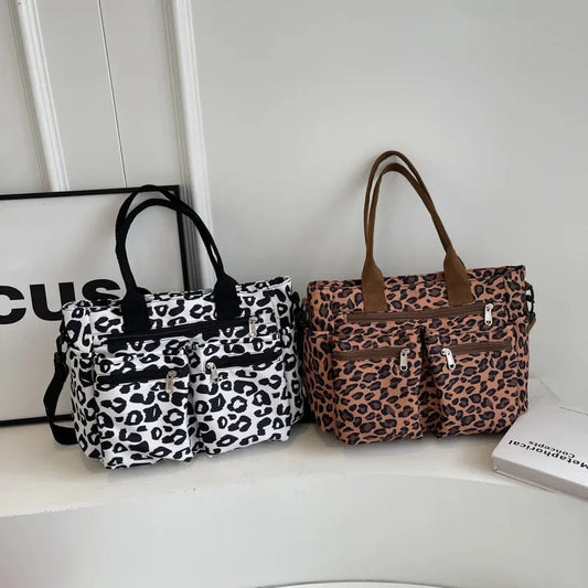 Leopard print tote bag met rits voor dames – Kalira