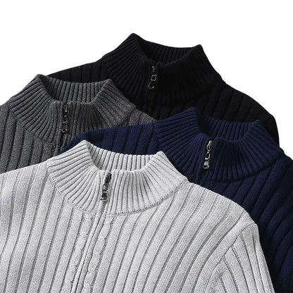 Zip-Up Trui Geribbeld Comfortabel en Stijlvol – Noor