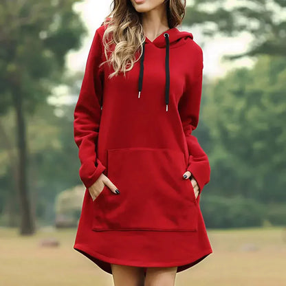 Casual dames hoodie jurk met capuchon – Olivia