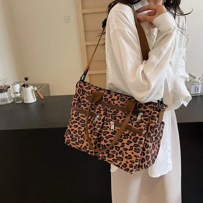 Leopard print tote bag met rits voor dames – Kalira
