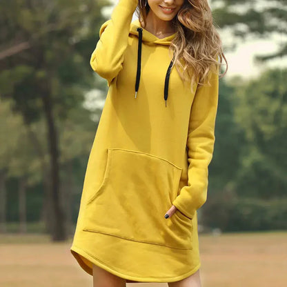 Casual dames hoodie jurk met capuchon – Olivia