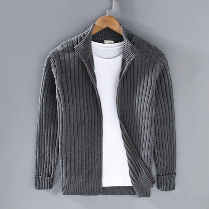 Zip-Up Trui Geribbeld Comfortabel en Stijlvol – Noor