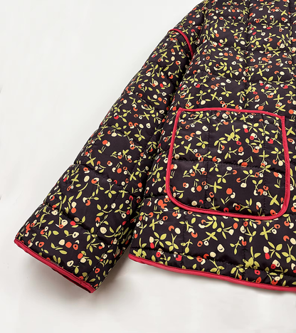 Gewatteerde oversized jas met print voor dames – Elif