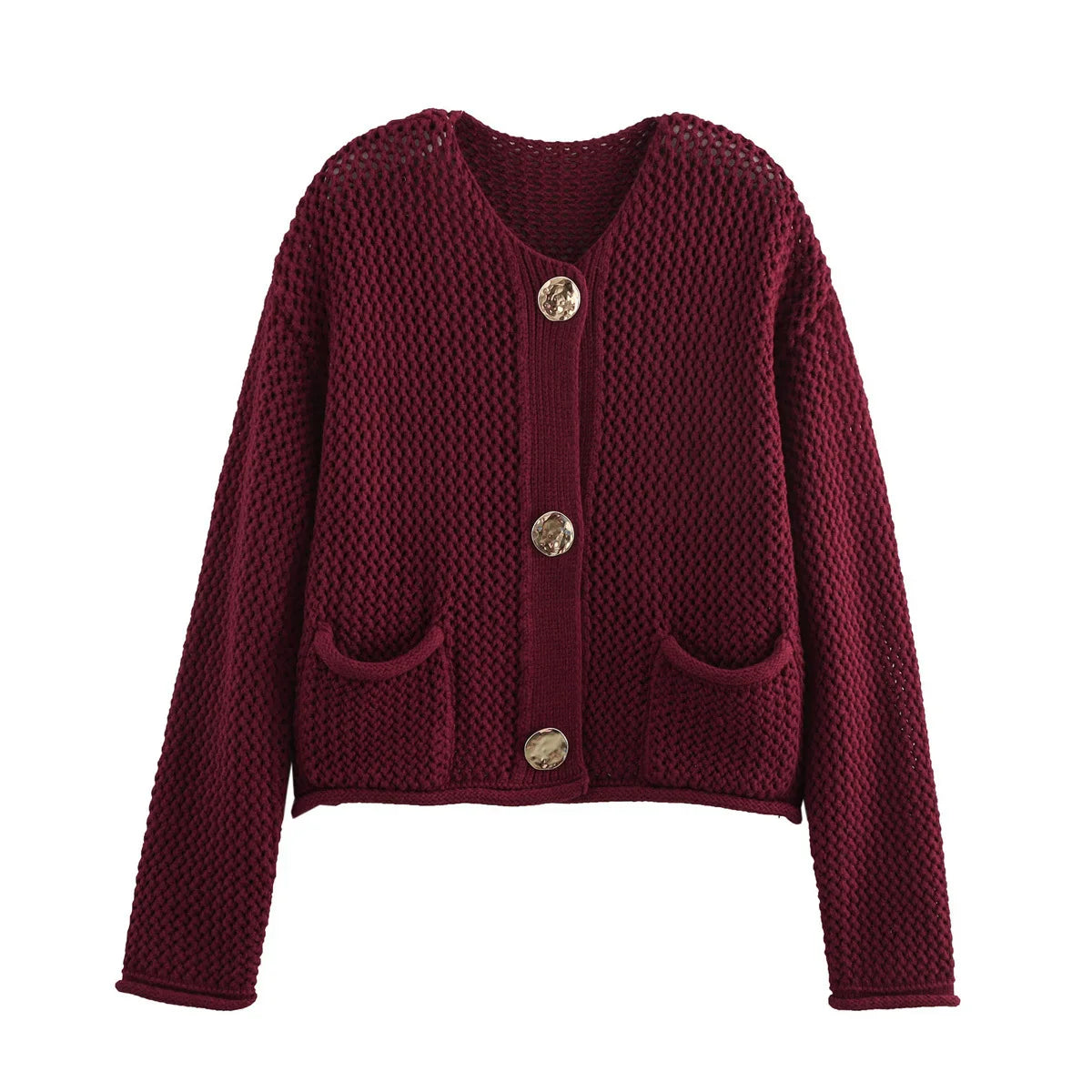 Elegant Herfstvest met Gouden Details voor Dames - Isabella