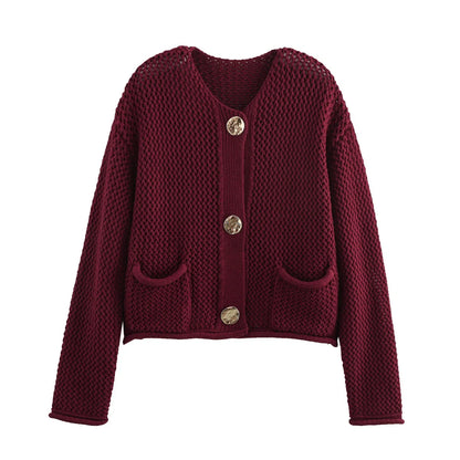 Elegant Herfstvest met Gouden Details voor Dames - Isabella