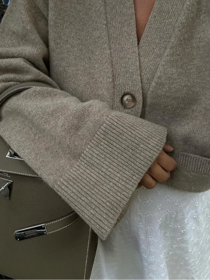 Dames Oversized V-Hals Gebreide Cardigan – Sophie