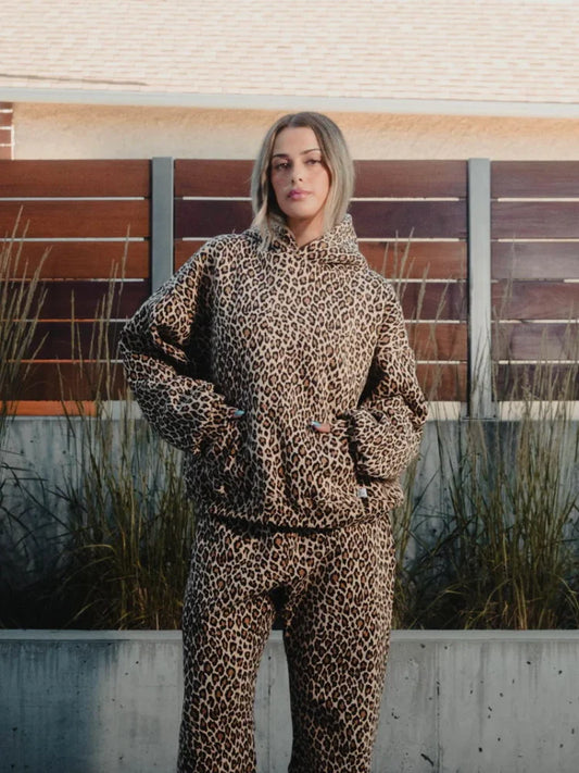 Oversized hoodie met trendy luipaardprint – Olivia