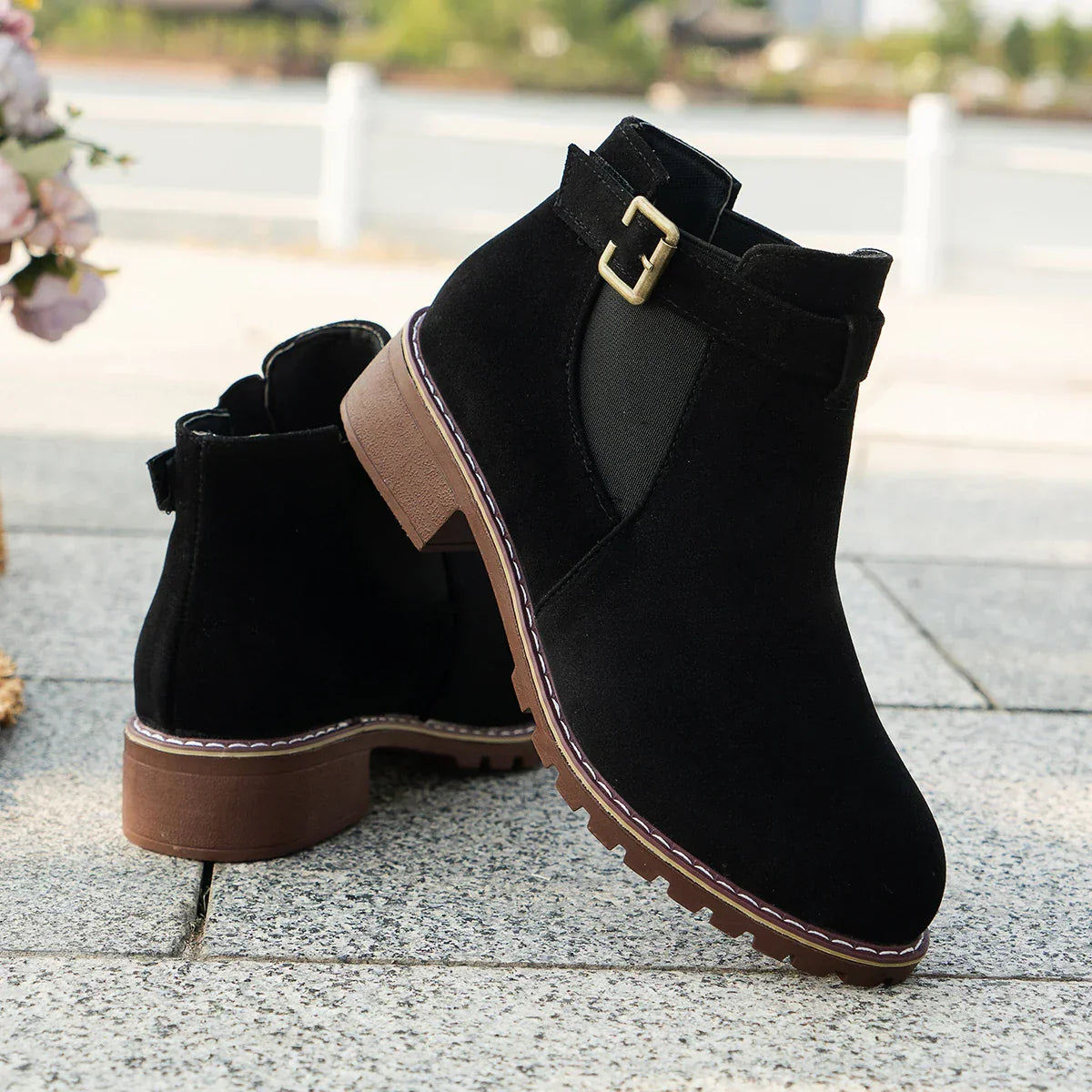 Casual dames enkellaarsjes met hak en elegant design – Sofia