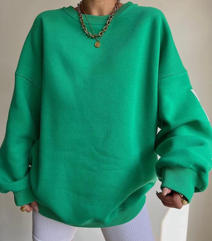 Oversized sweatshirt met varsity details en zachte stof – Maelyn