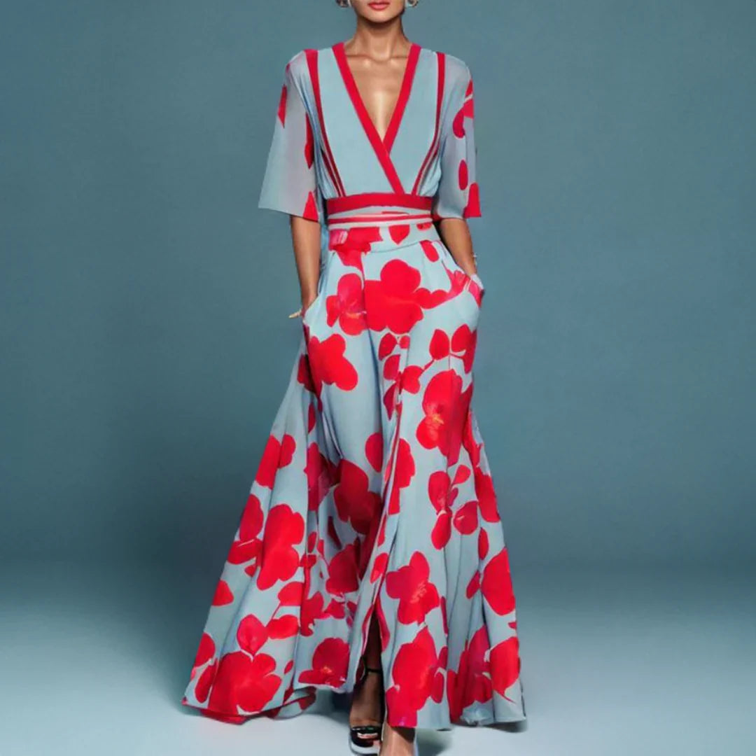 Bloemenprint zomerjurk luchtig wikkelmodel elegant – Elvée