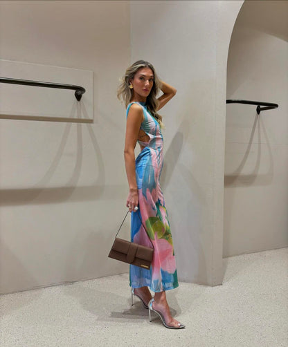Kleurrijke maxi zomerjurk voor dames met flair – Lotte