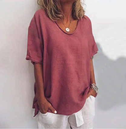 Losse damesblouse met tijdloze elegantie – Eléna