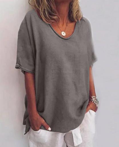 Losse damesblouse met tijdloze elegantie – Eléna
