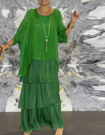 Maxi-jurk met ronde hals en elegante pasvorm – Ellla