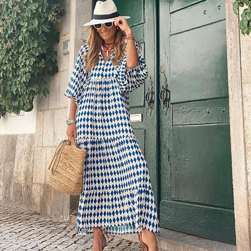 Boho maxi zomerjurk voor dames in losse pasvorm – Zoë