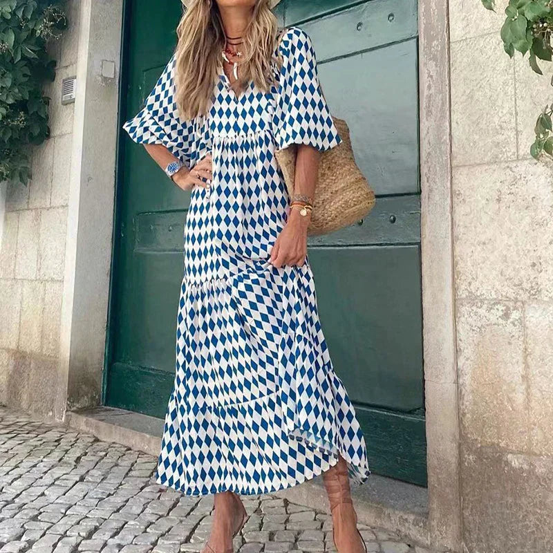 Boho maxi zomerjurk voor dames in losse pasvorm – Zoë