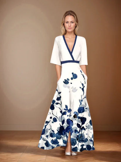 Bloemenprint zomerjurk luchtig wikkelmodel elegant – Elvée