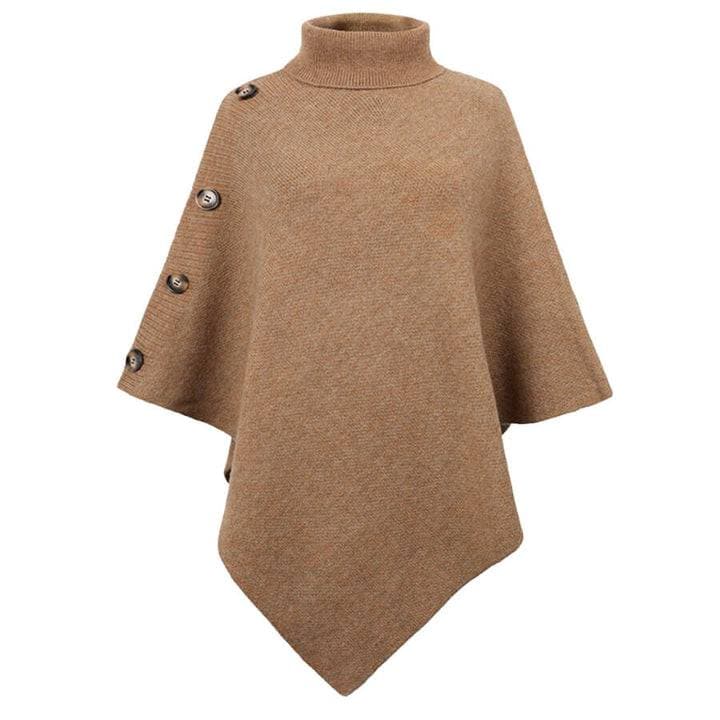 Stijlvolle poncho coltrui met knopen – Olivia