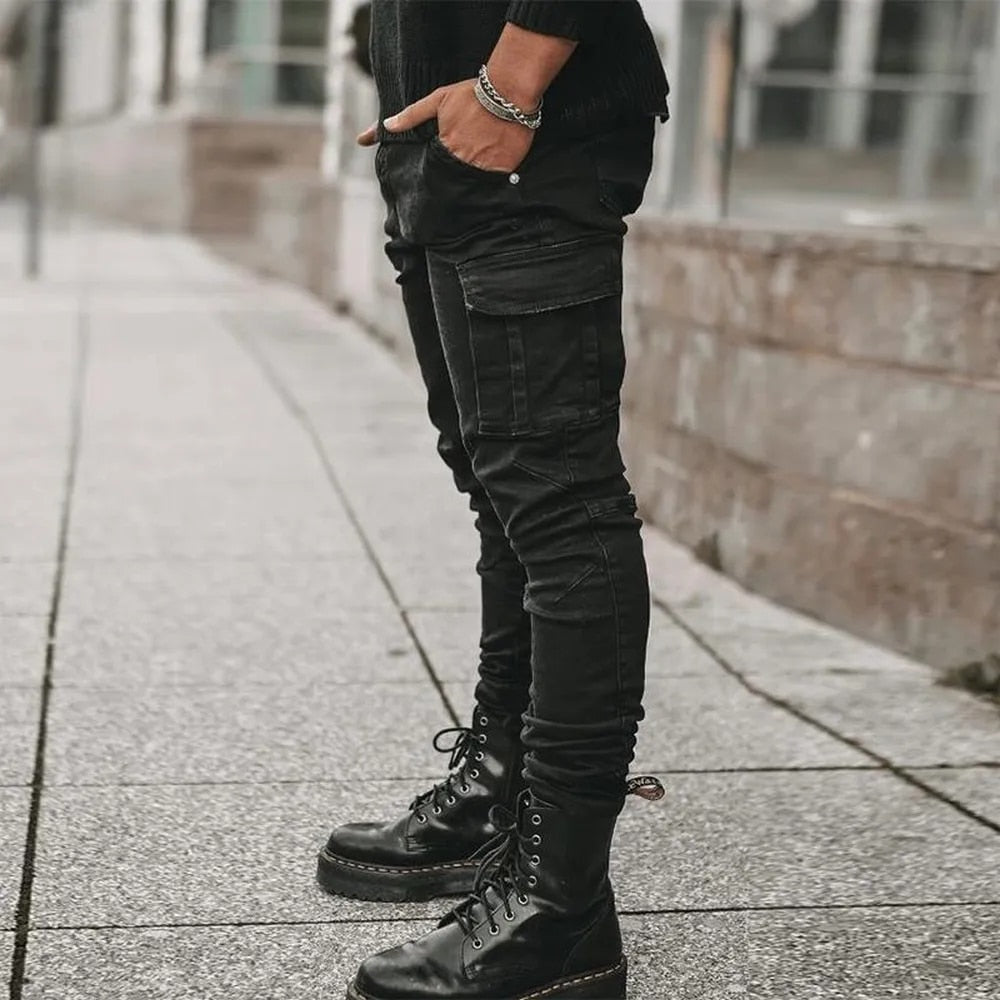 Comfortabele Stretchy Denim Cargo Broek met Zakjes voor Heren - Levi