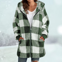 Warme geruite winterjas voor dames – Sophie