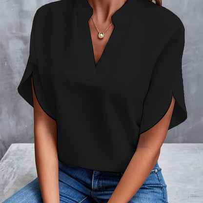 Chiffon Blouse met V-hals en Lange Mouwen – Lisa